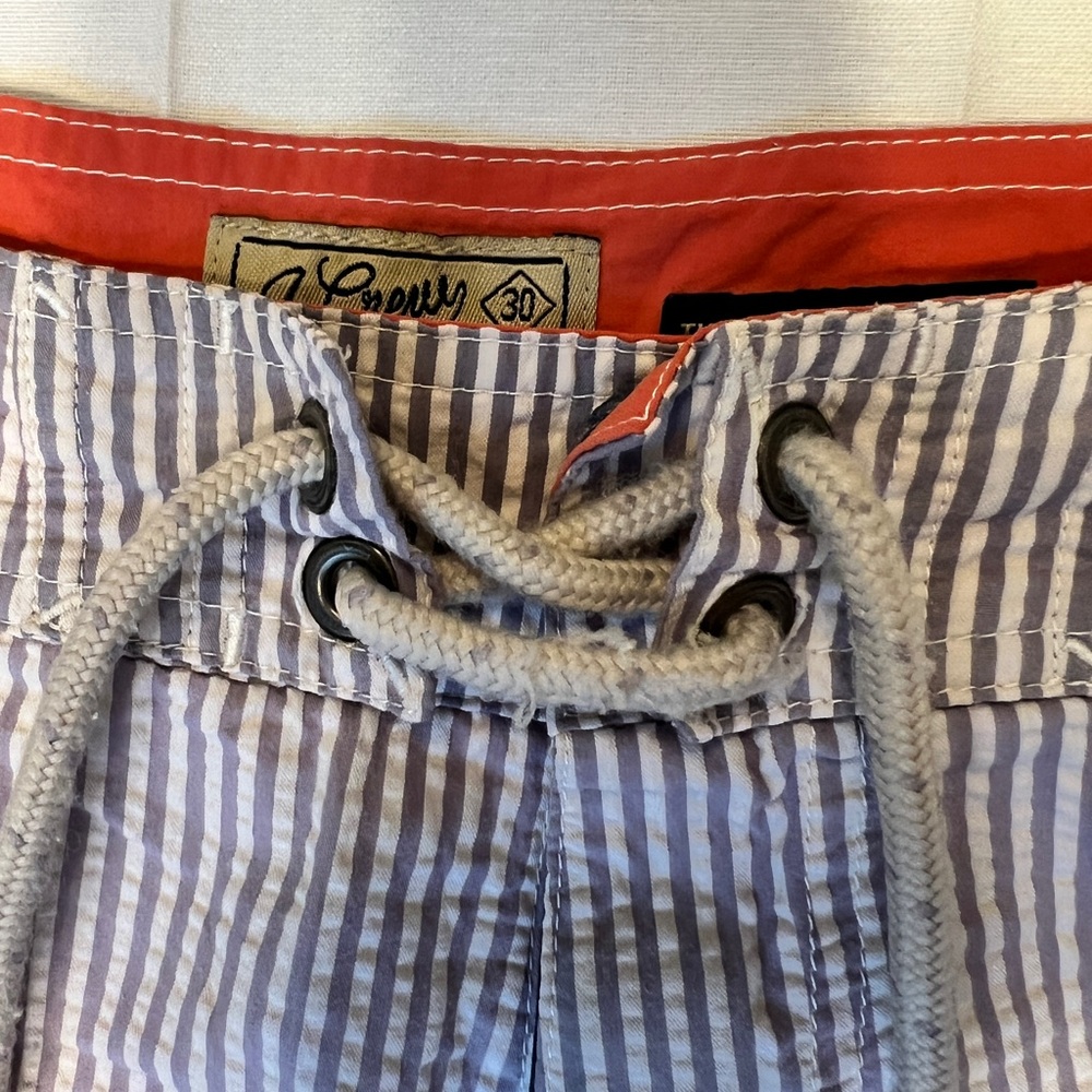 J. Crew Blue and White Striped Board Shorts - Picture 6 of 9